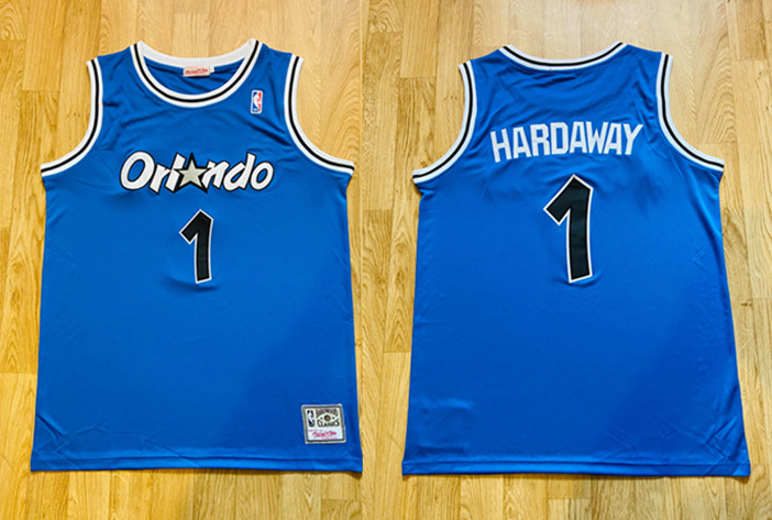 Men's Orlando Magic #1 Penny Hardaway Blue NBA Stitched Jersey Men's Orlando Magic #1 Penny Hardaway Blue NBA Stitched Jersey